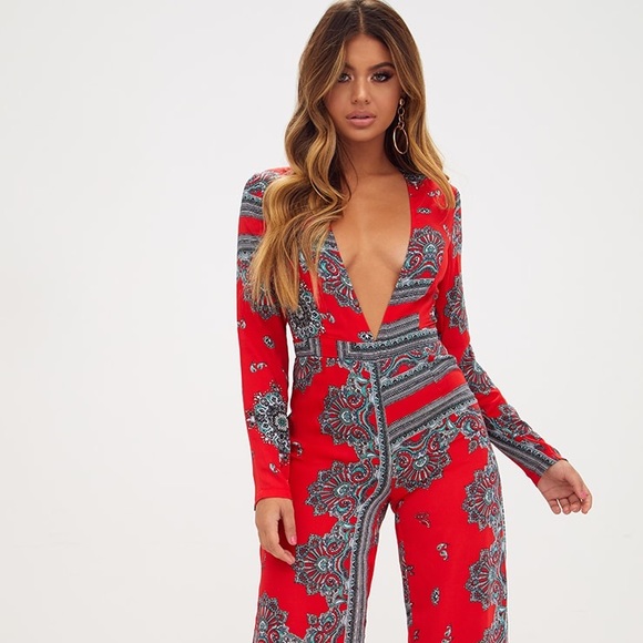 plt red jumpsuit